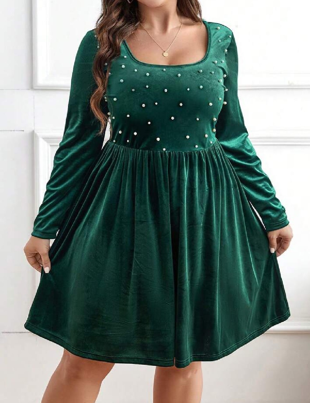 Rochie scurta SHEIN CURVE, verde - 1 | YEO