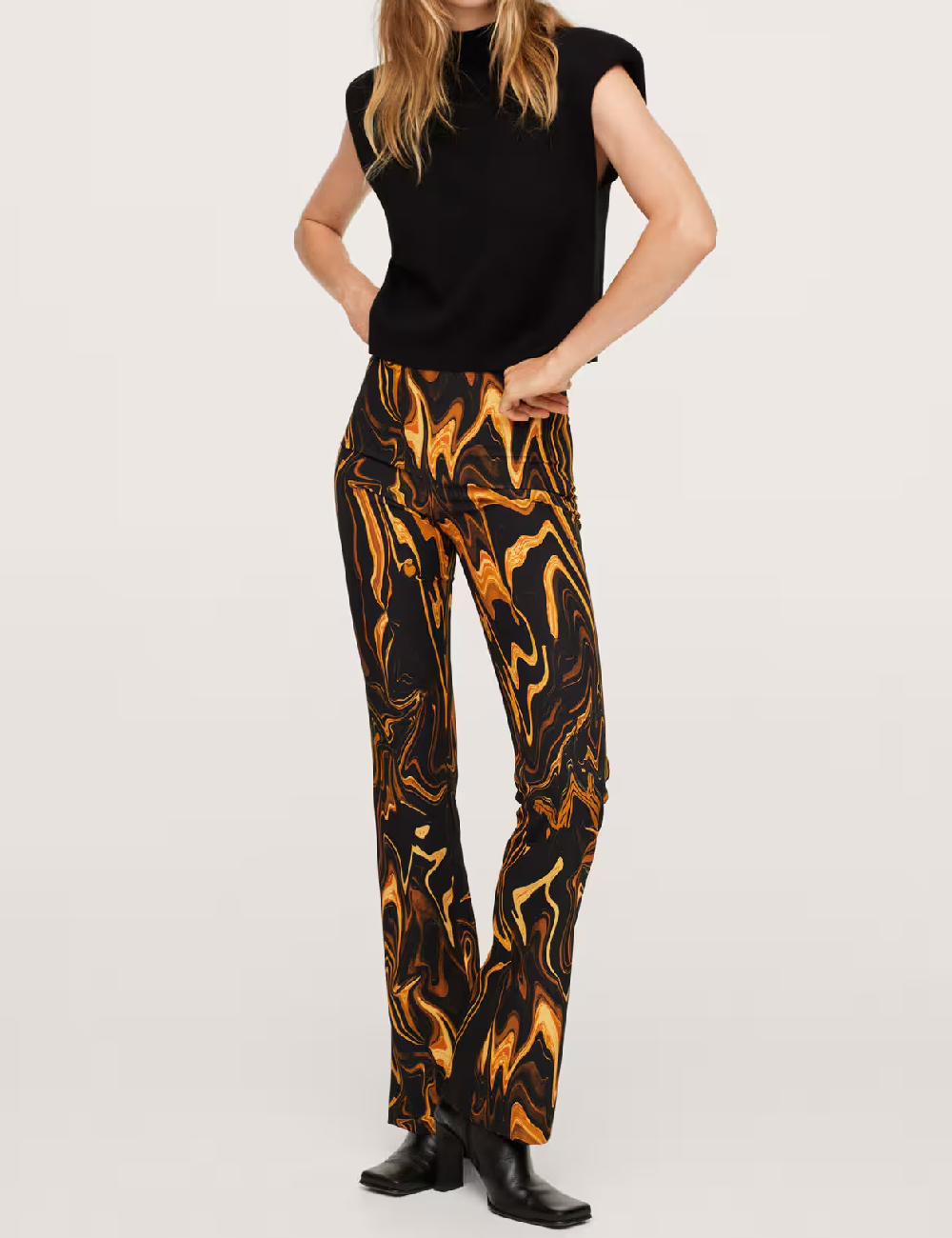 Pantaloni Mango, negru