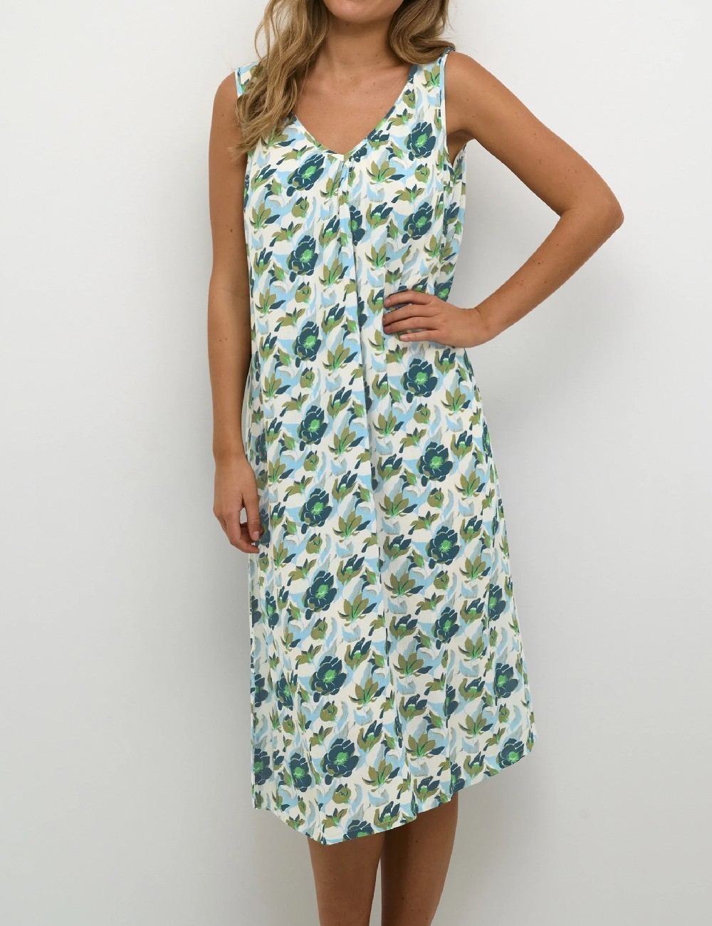 Rochie medie Kaffe, verde - 1 | YEO