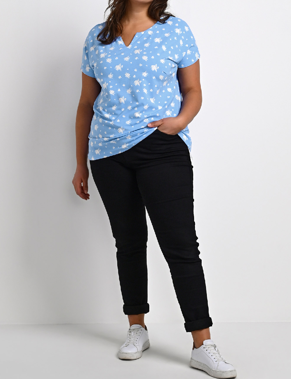 Tricou Kaffe Curve, albastru