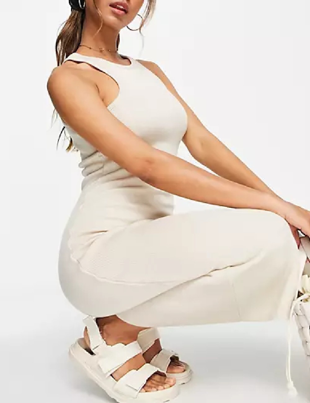 Rochie medie ASOS Curve, crem - 1 | YEO