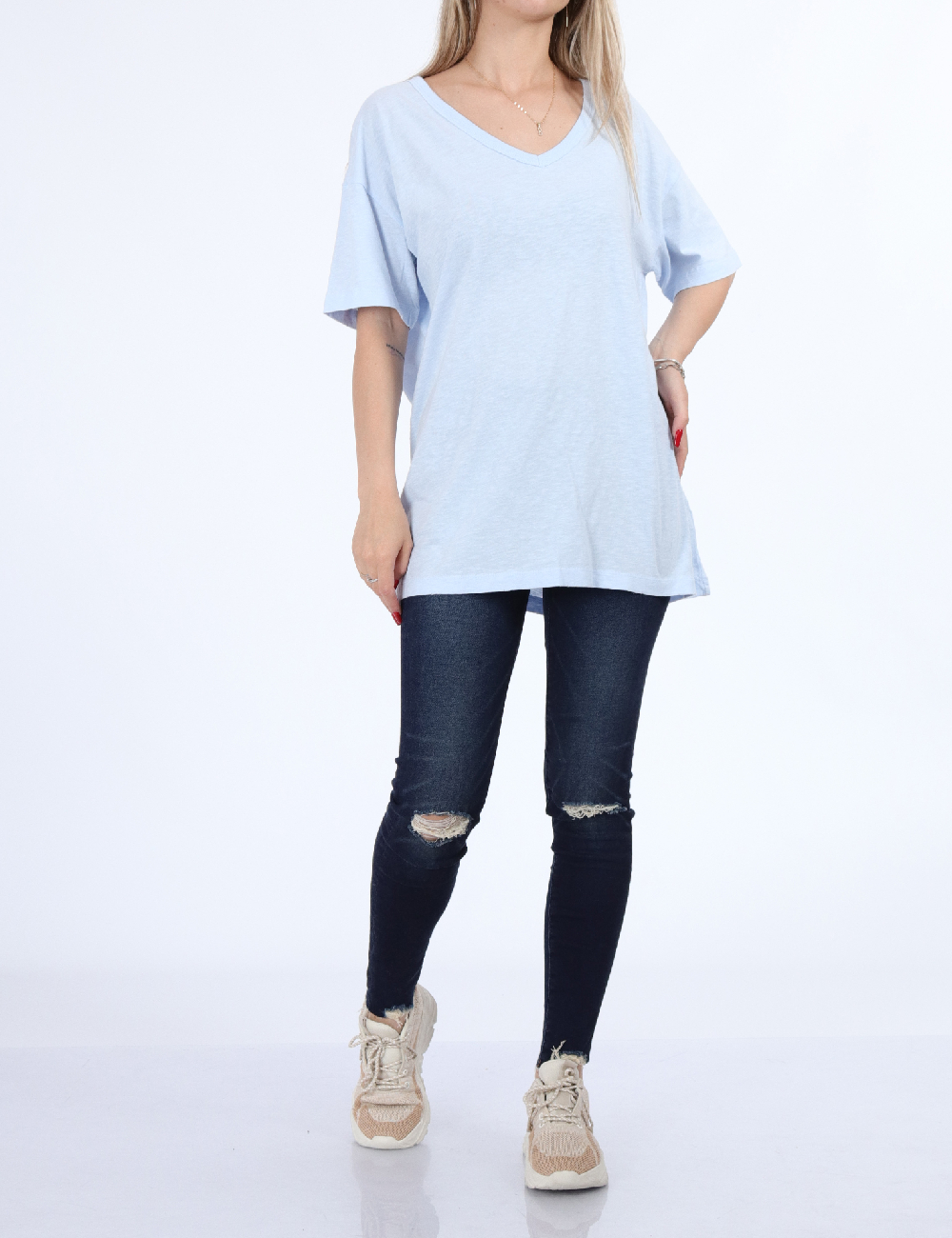 Tricou oversize aerie, bleu