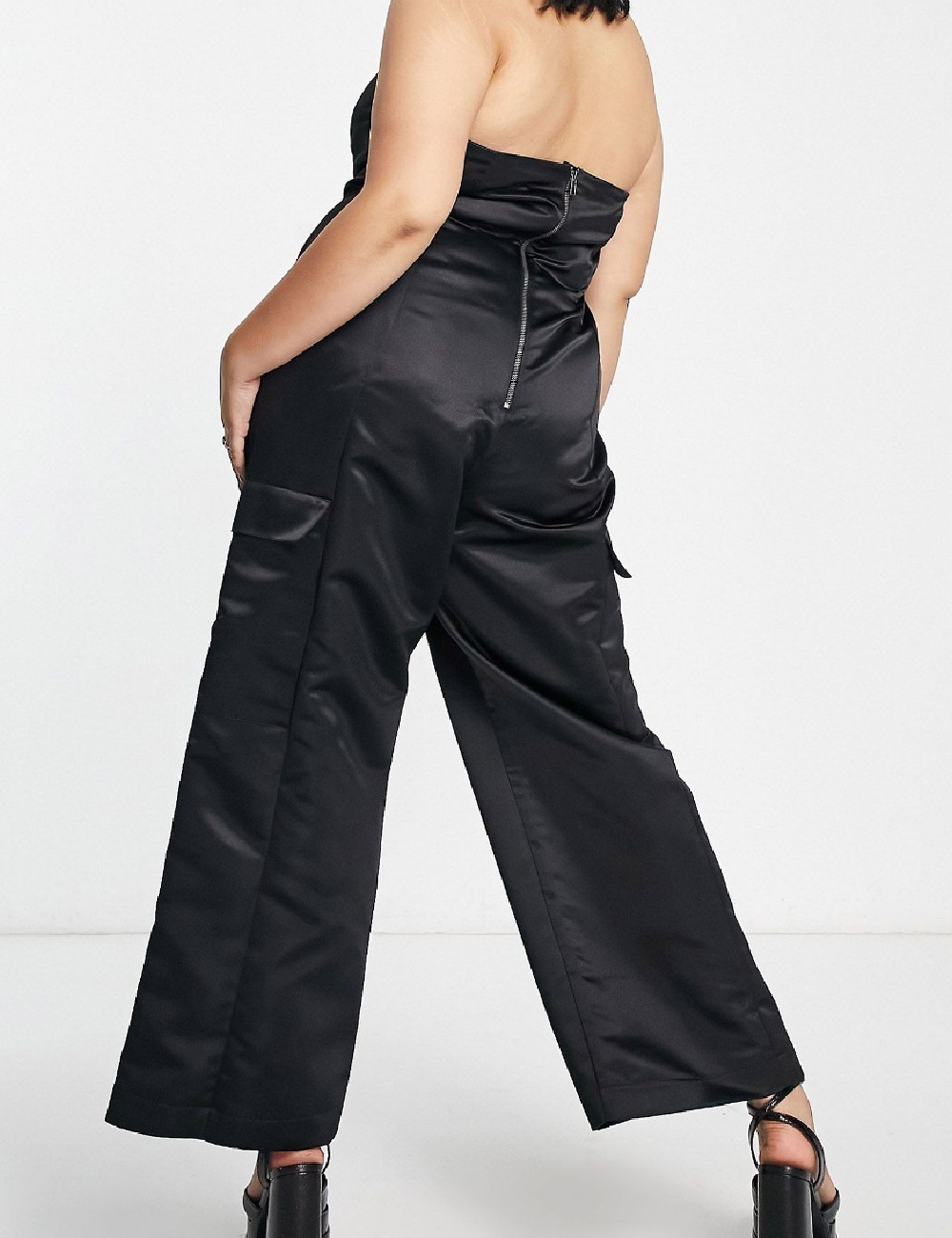 Salopeta ASOS Curve, negru - 1 | YEO