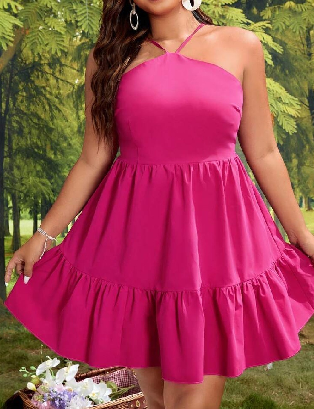 Rochie scurta SHEIN CURVE, roz - 1 | YEO