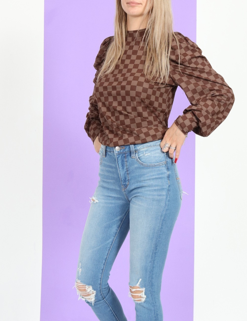 Bluza SisterS point, maro - 1 | YEO