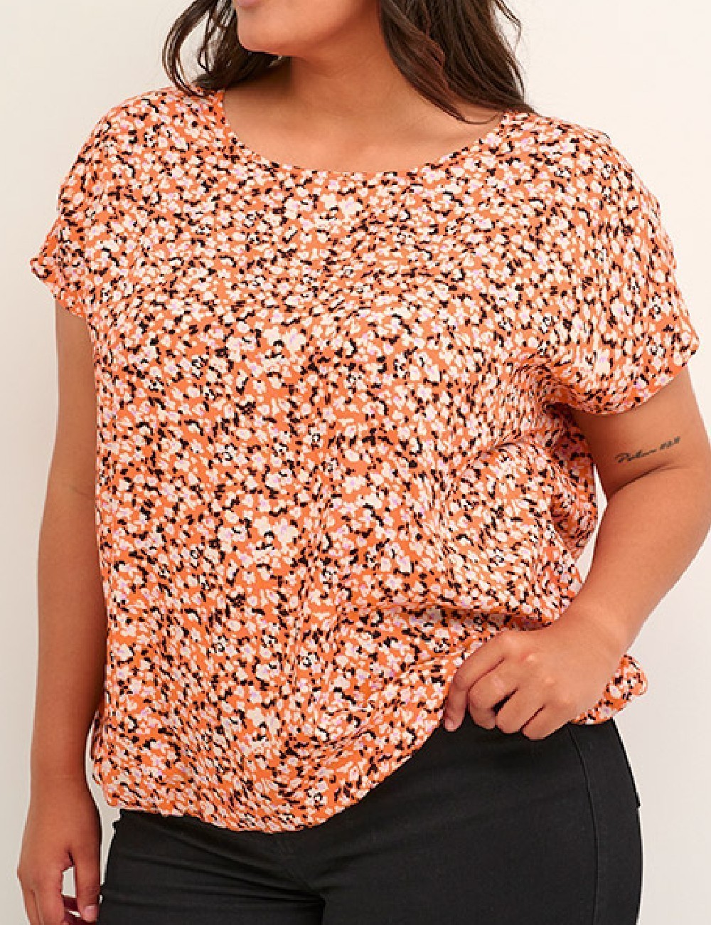 Bluza Kaffe Curve, portocaliu - 1 | YEO