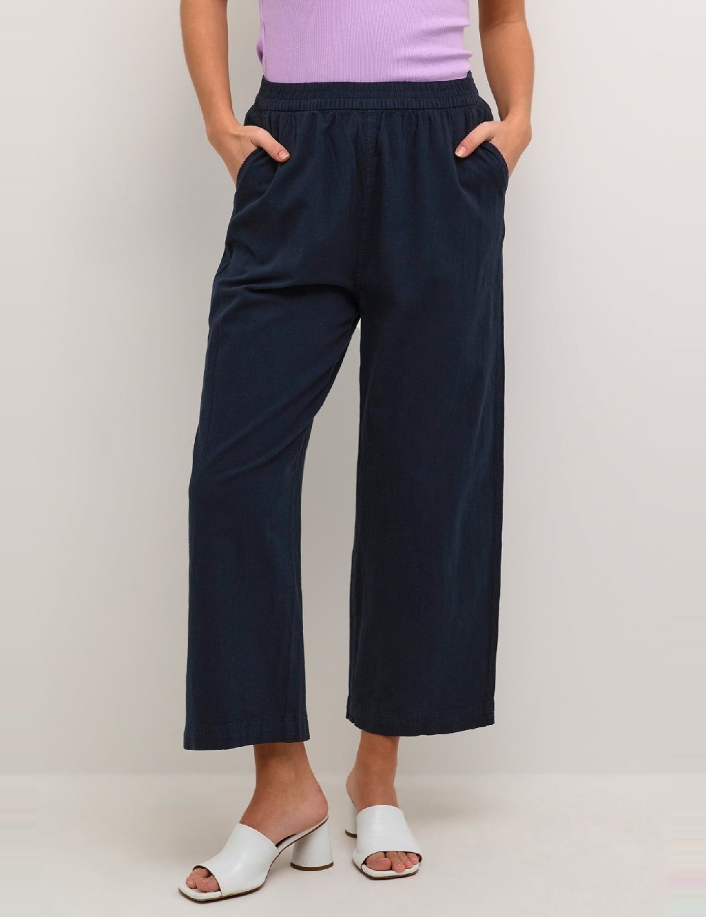Pantaloni Kaffe, bleumarin - 1 | YEO