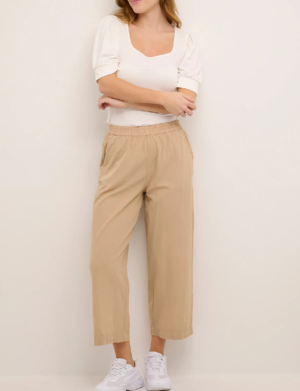 Pantaloni Kaffe, crem