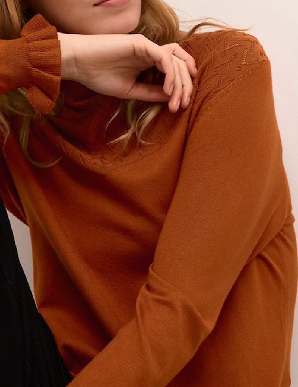 Bluza Cream, caramiziu - 1 | YEO