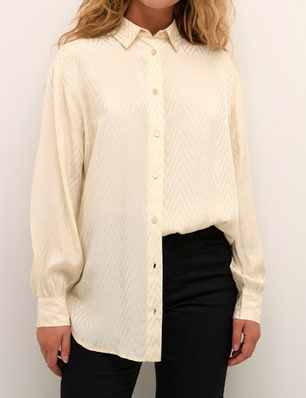 Camasa Oversize Kaffe, crem