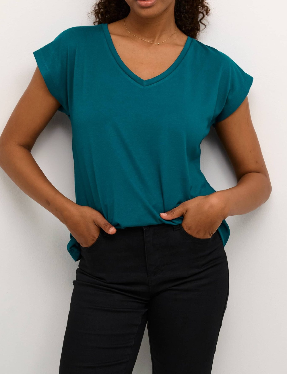Tricou Kaffe, turcoaz