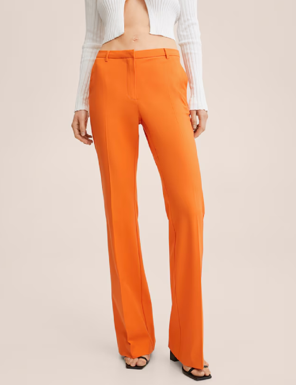 Pantaloni Mango, portocaliu