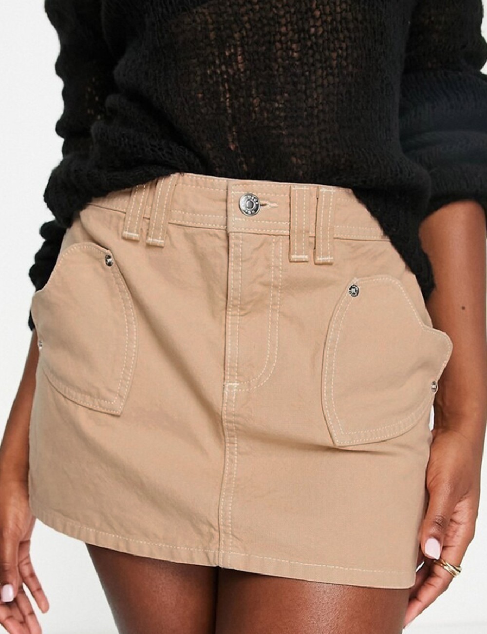 Fusta ASOS, crem - 1 | YEO