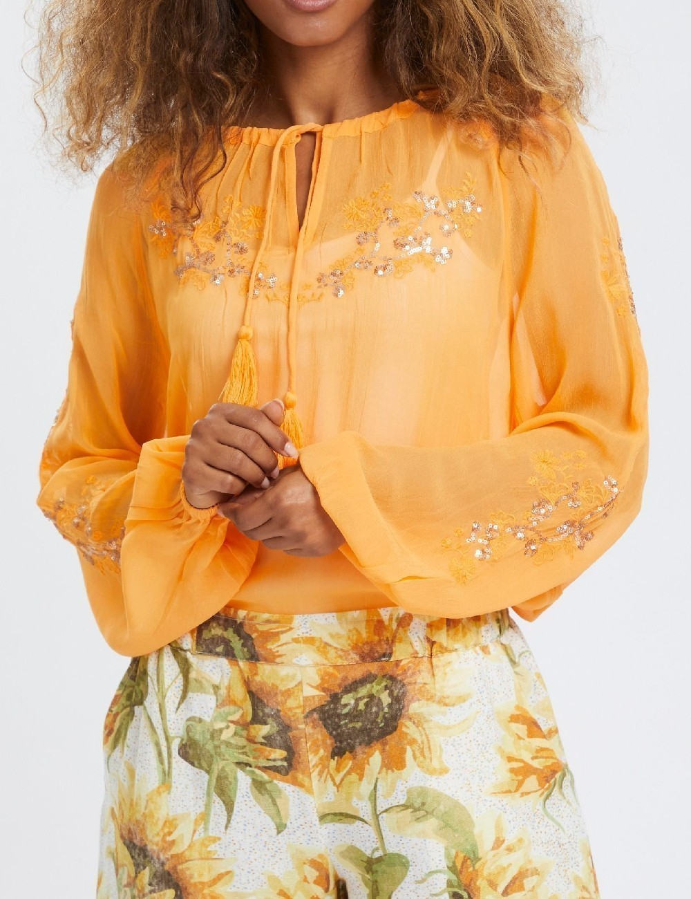Bluza Cream, portocaliu - 1 | YEO
