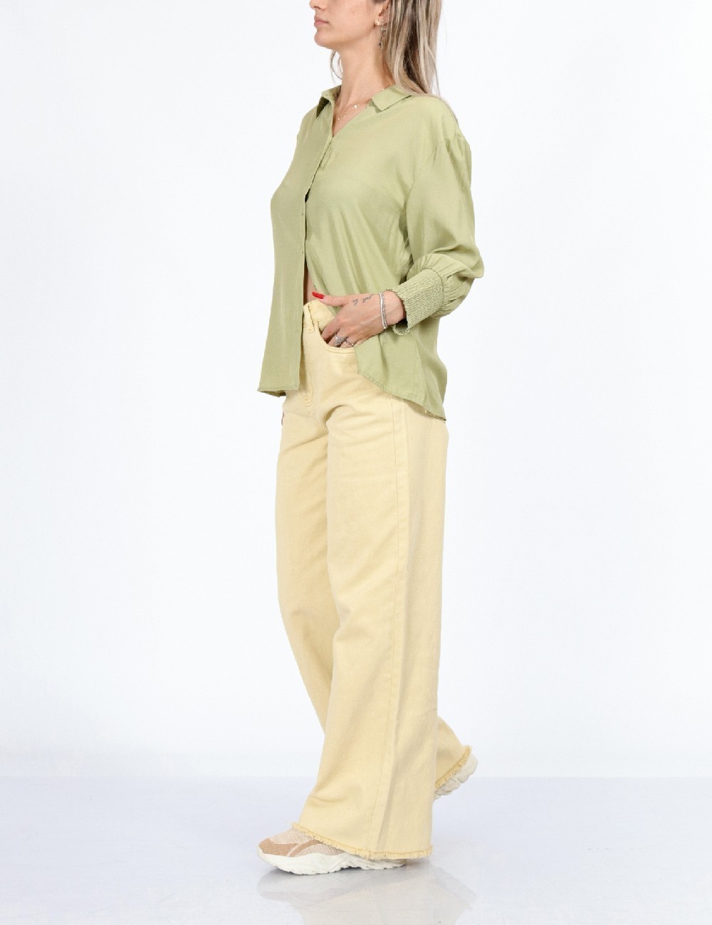 Blugi Cream, galben - 1 | YEO