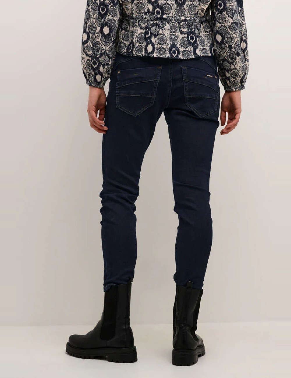 Blugi Cream, bleumarin - 1 | YEO