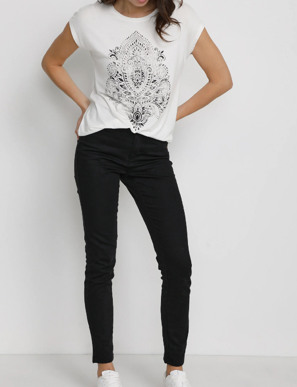 Tricou Kaffe, alb