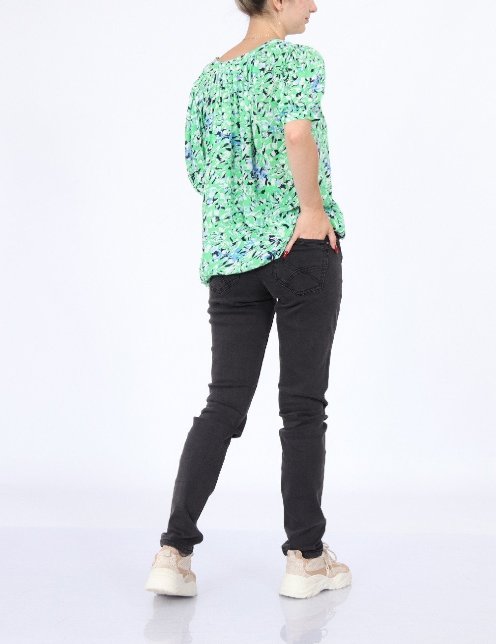 Blugi Cream, negru - 1 | YEO