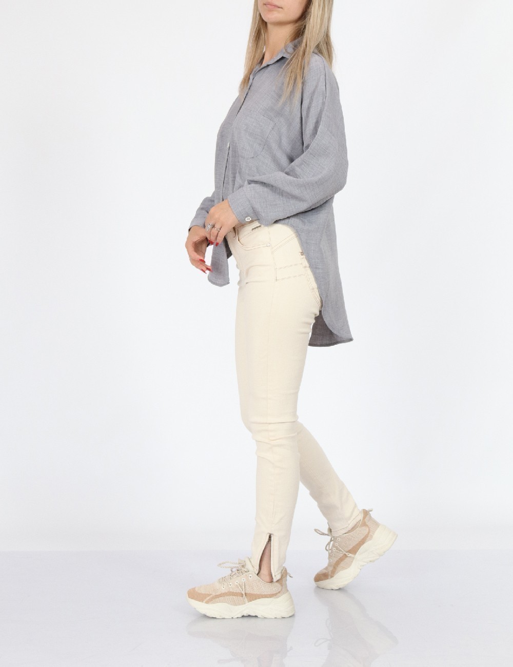 Blugi Cream, crem - 1 | YEO