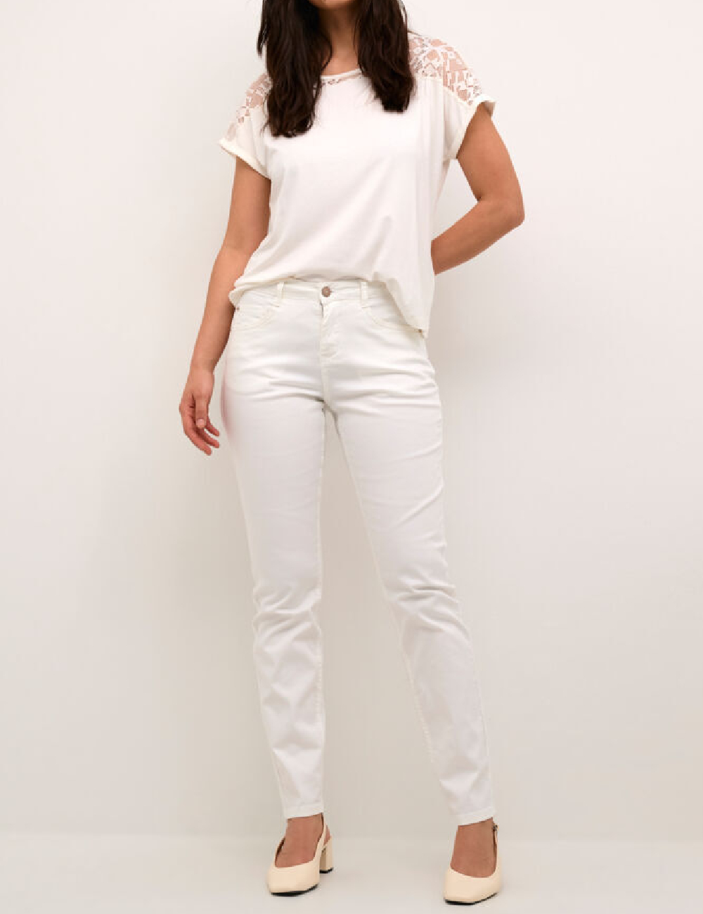 Blugi Cream, alb