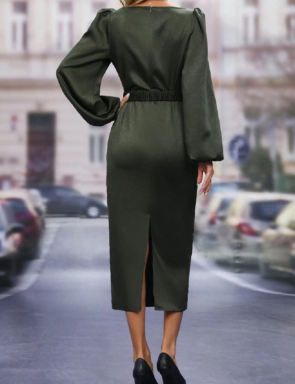 Rochie medie SHEIN, verde - 1 | YEO