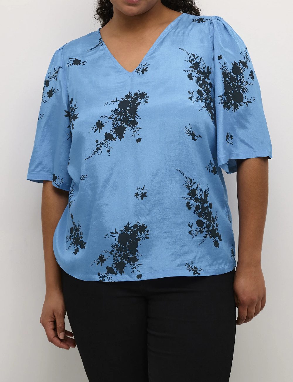Bluza Kaffe Curve, albastru