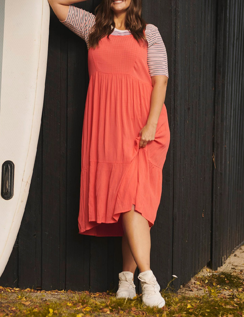 Rochie medie Kaffe Curve, corai