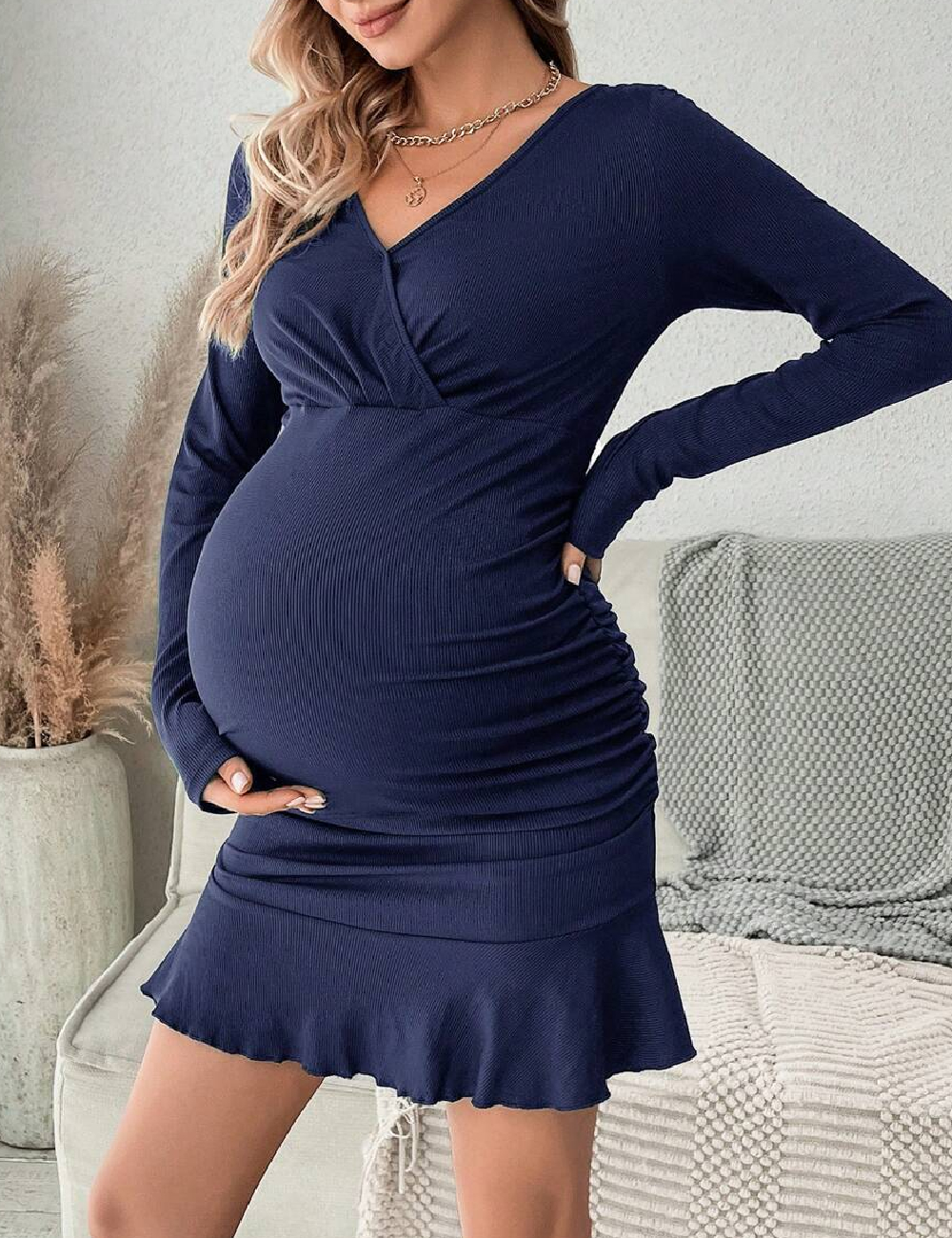 Rochie scurta shein maternity, albastru