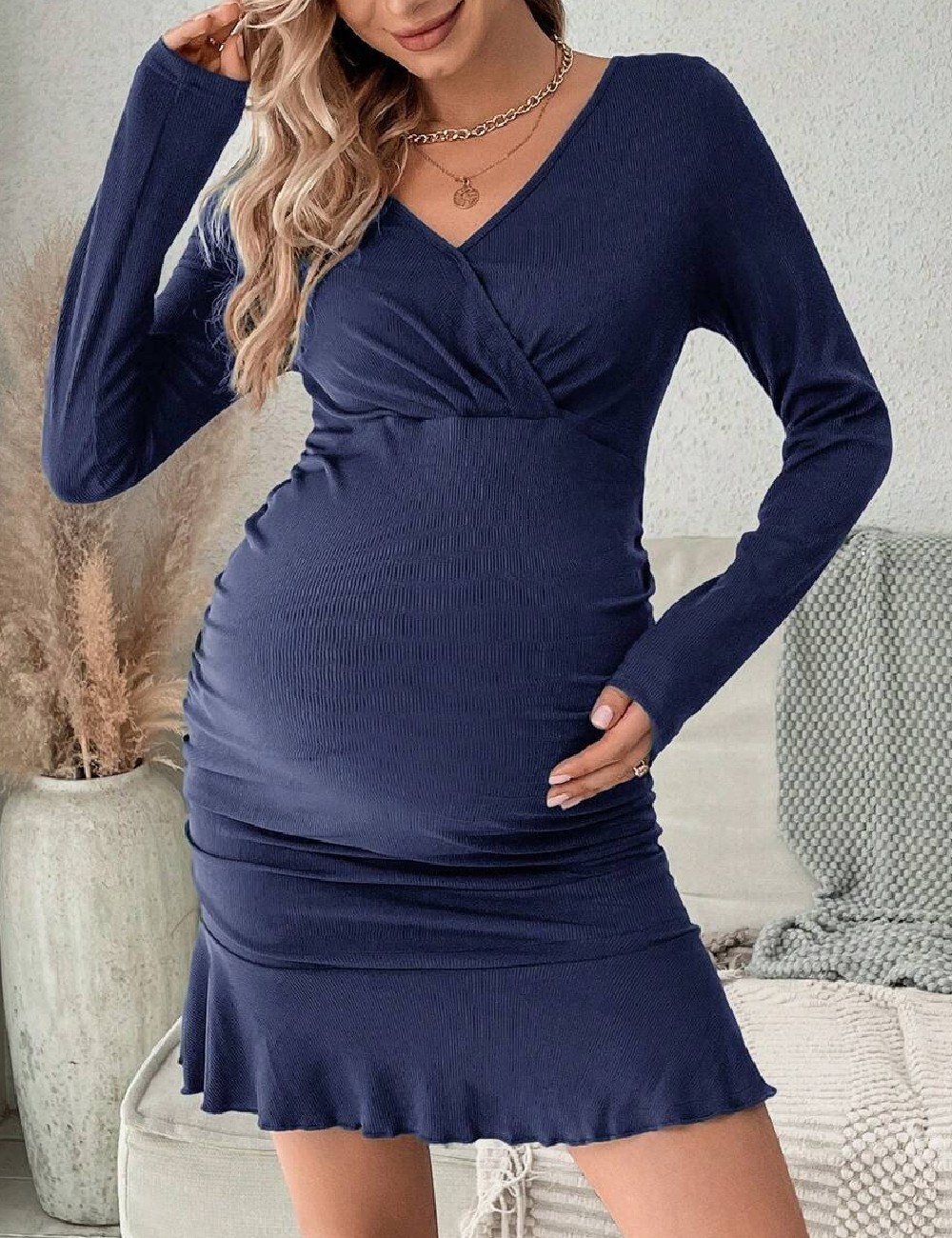 Rochie scurta SHEIN Maternity, albastru - 1 | YEO