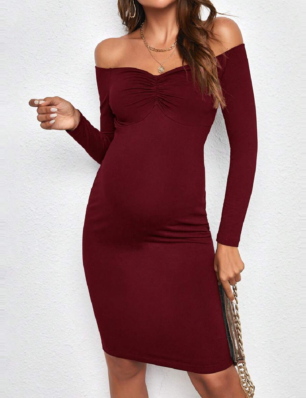 Rochie scurta shein maternity, rosu