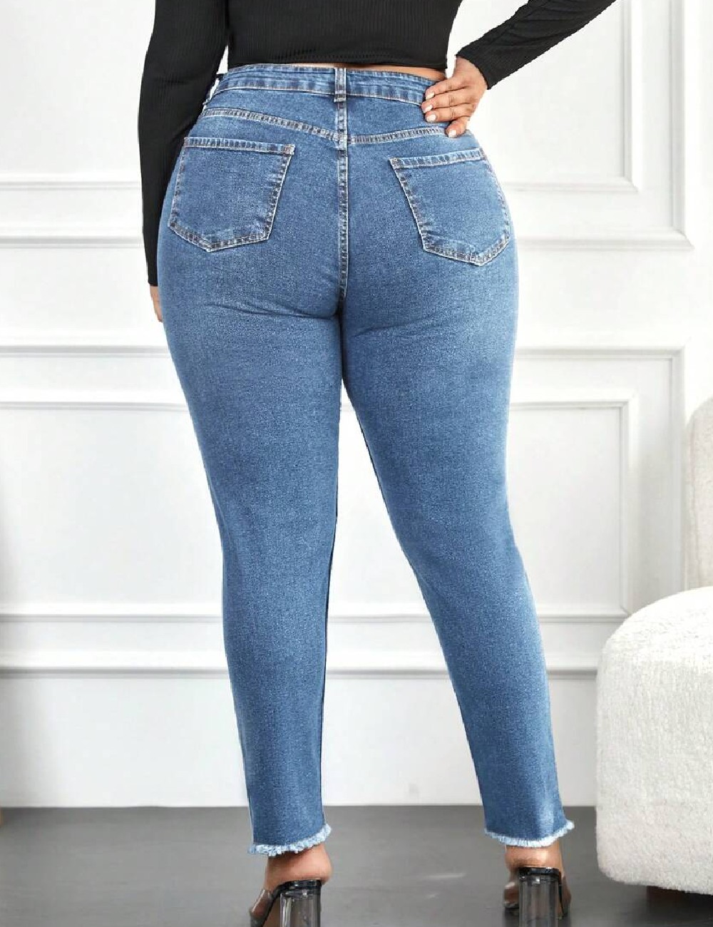 Blugi SHEIN CURVE, albastru - 1 | YEO