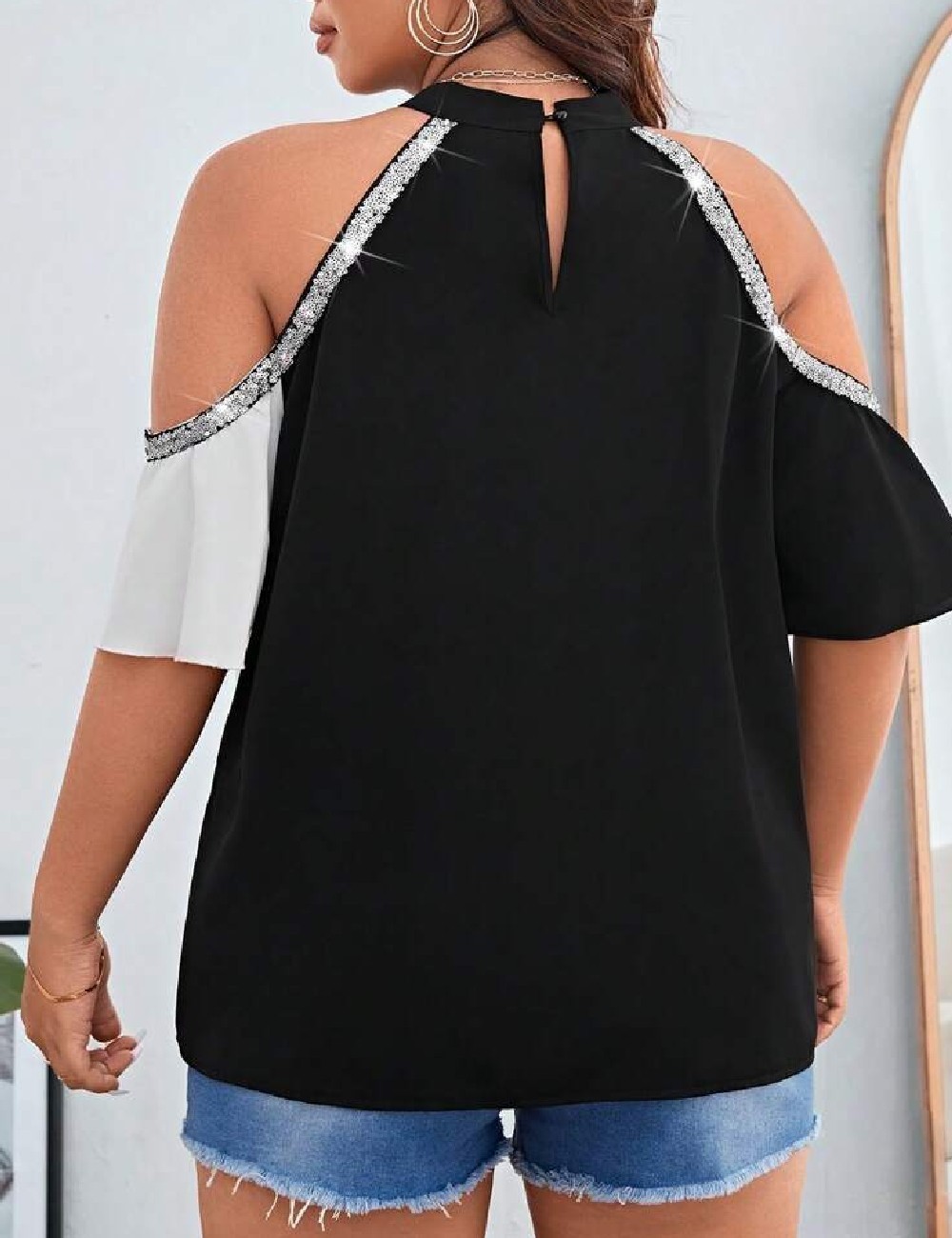 Bluza SHEIN CURVE, negru - 1 | YEO
