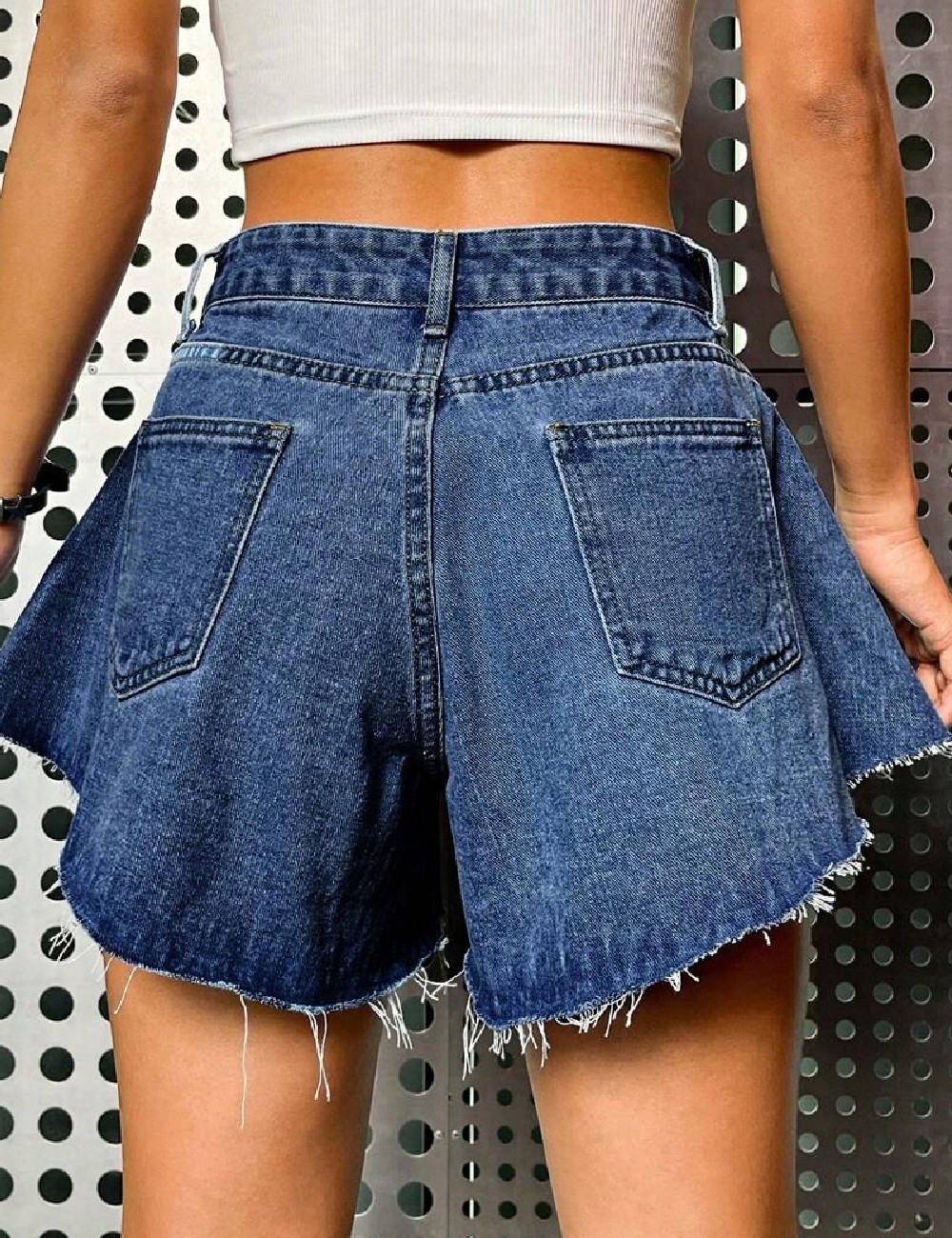 Pantaloni scurti SHEIN, albastru - 1 | YEO