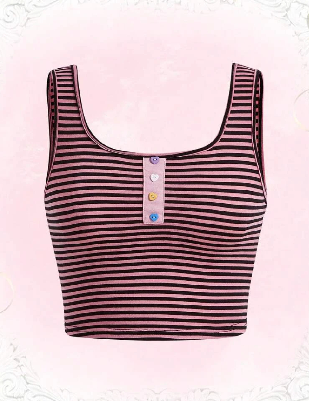 Top romwe, roz/negru