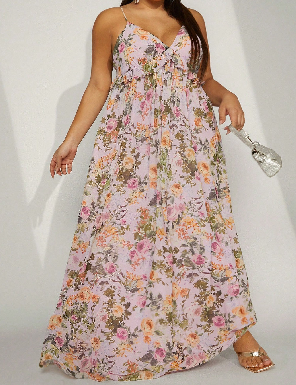 Rochie lunga SHEIN CURVE, floral print