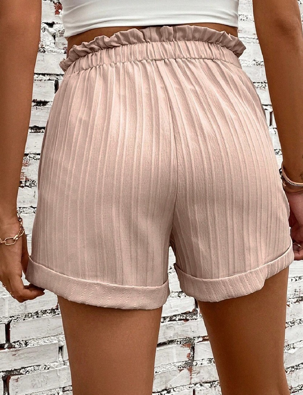 Pantaloni scurti SHEIN, bej - 1 | YEO