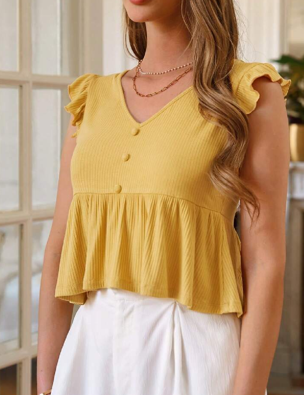 Top SHEIN, galben