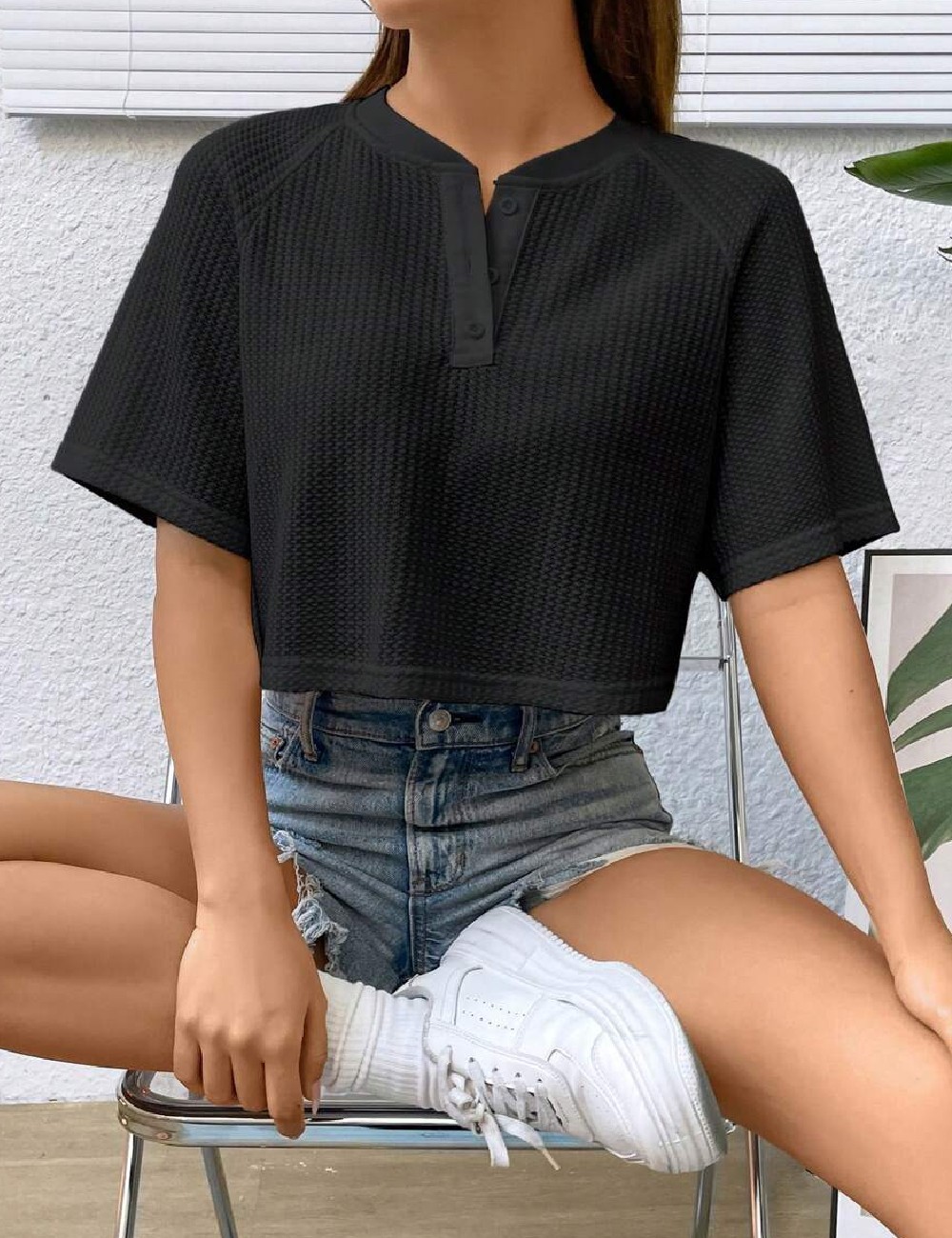 Top SHEIN, negru - 1 | YEO