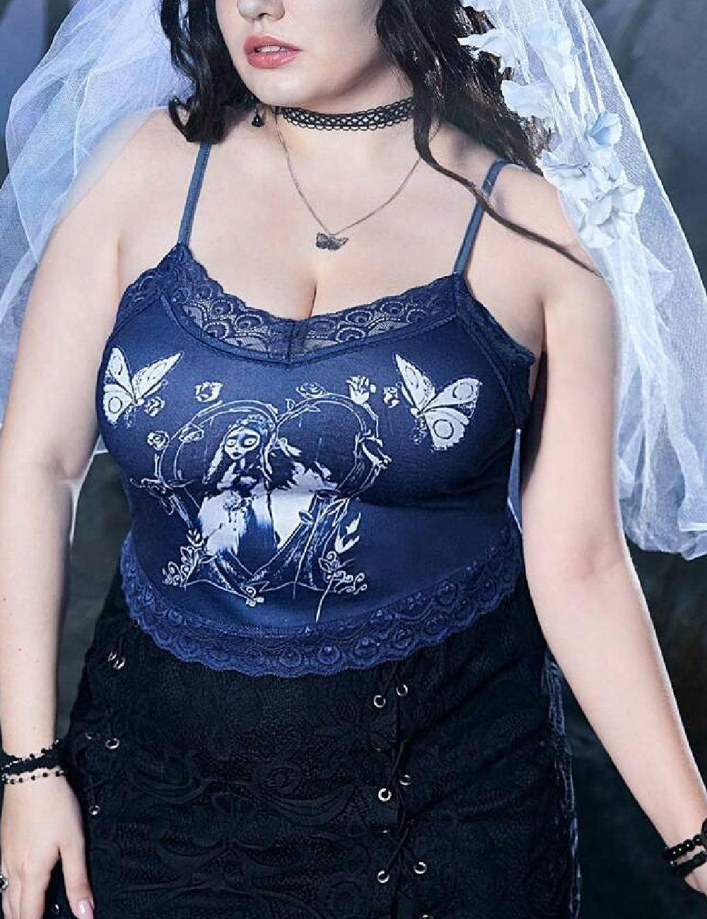 Top romwe plus size, bleumarin