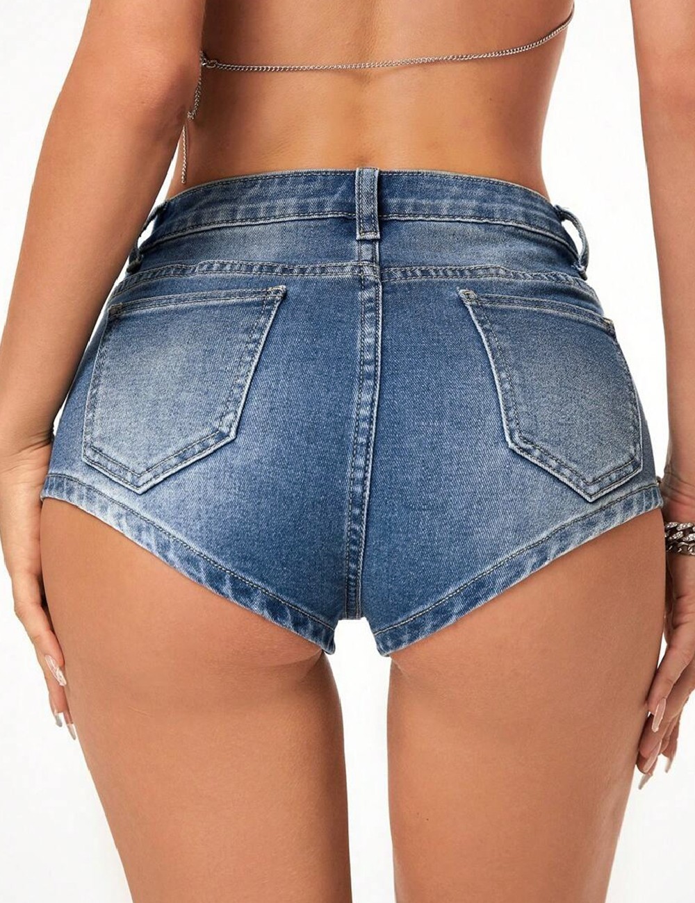 Pantaloni scurti SHEIN, albastru - 1 | YEO