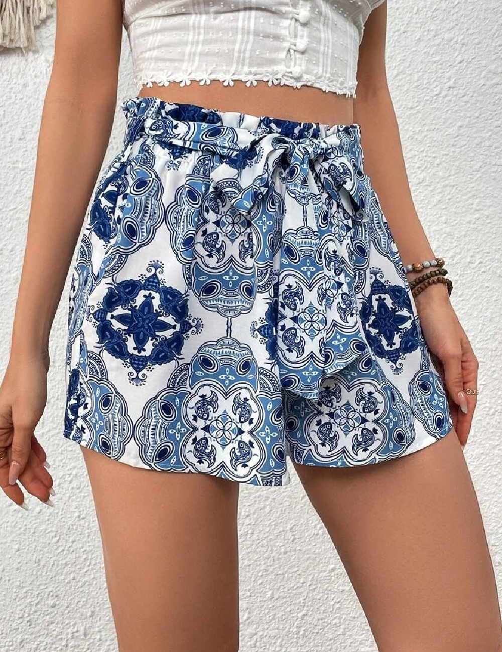 Pantaloni scurti SHEIN, albastru