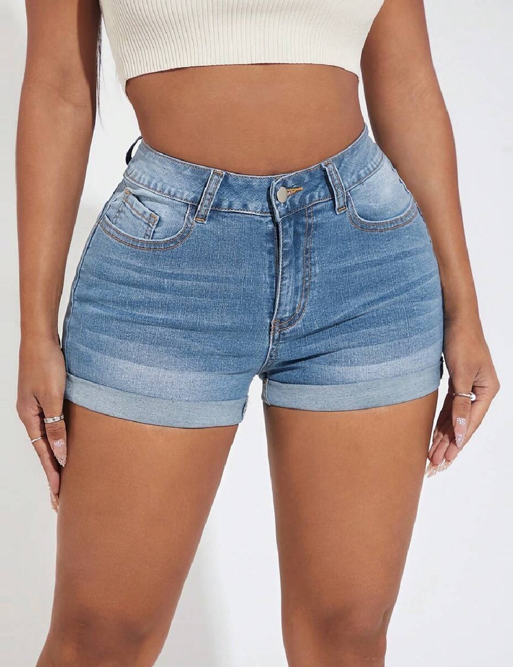 Pantaloni scurti SHEIN, albastru - 1 | YEO