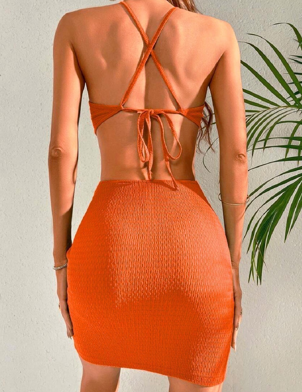 Rochie scurta SHEIN, portocaliu - 1 | YEO