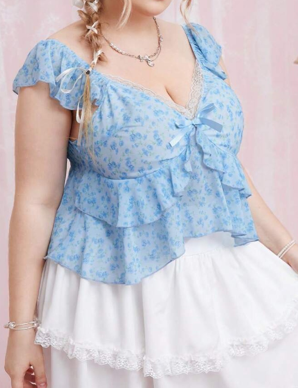 Top Romwe Plus Size, bleu - 1 | YEO
