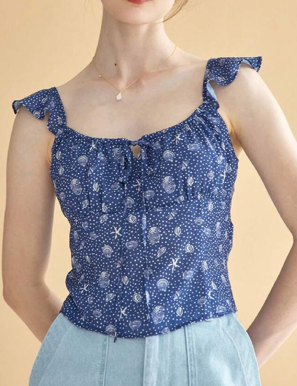 Top Simple Retro, bleumarin