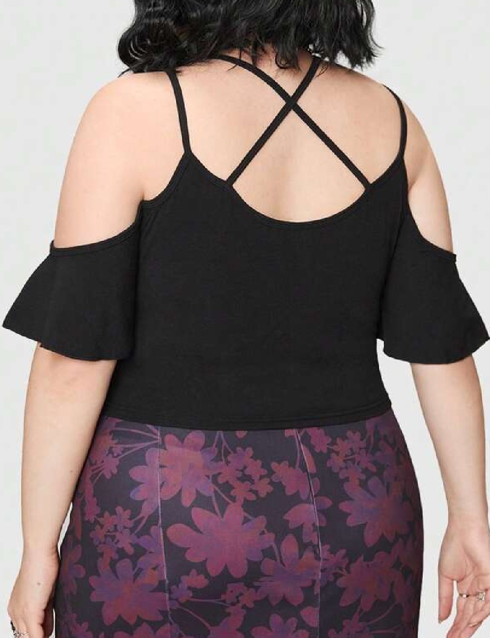 Top Romwe Plus Size, negru - 1 | YEO