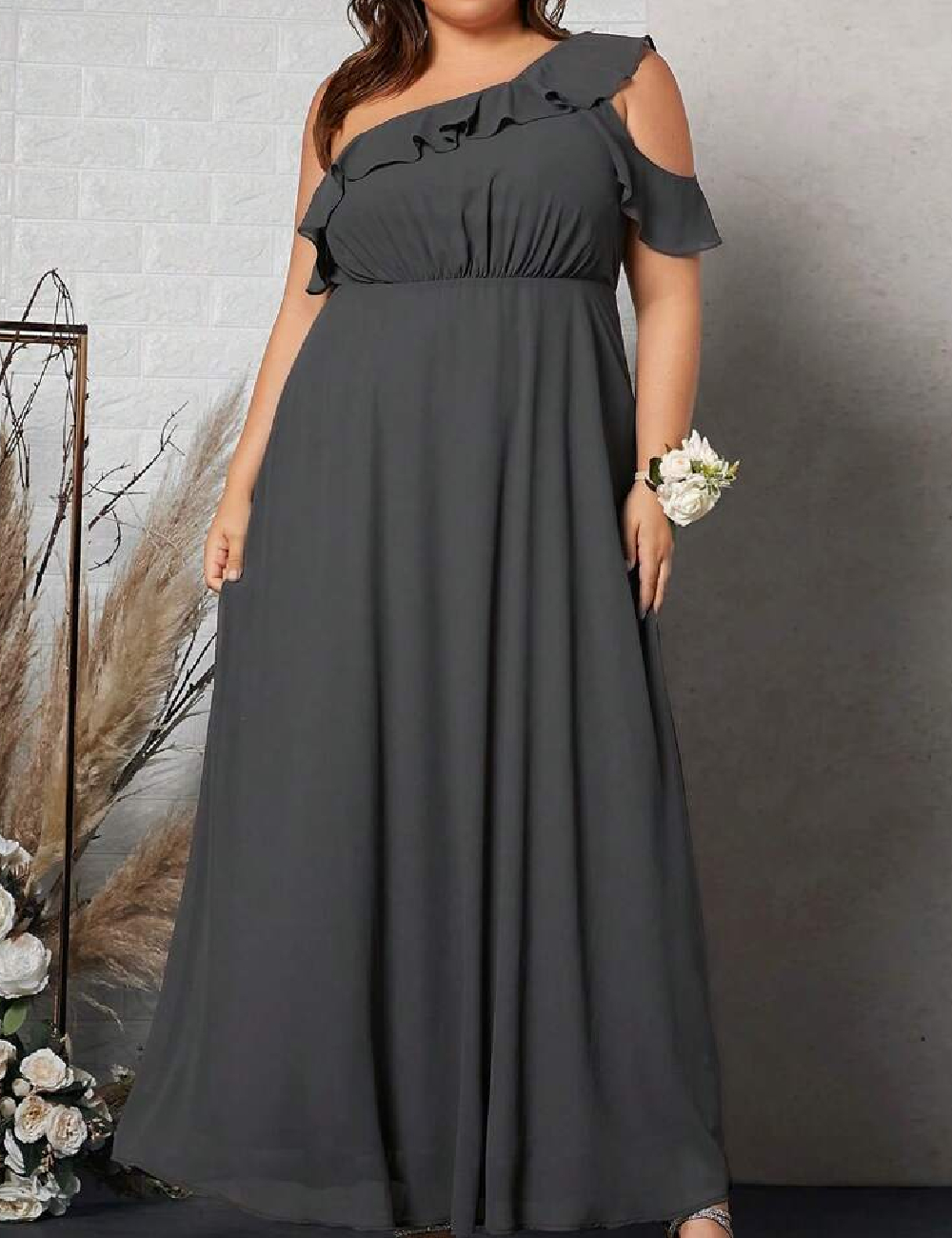 Rochie lunga SHEIN CURVE, gri