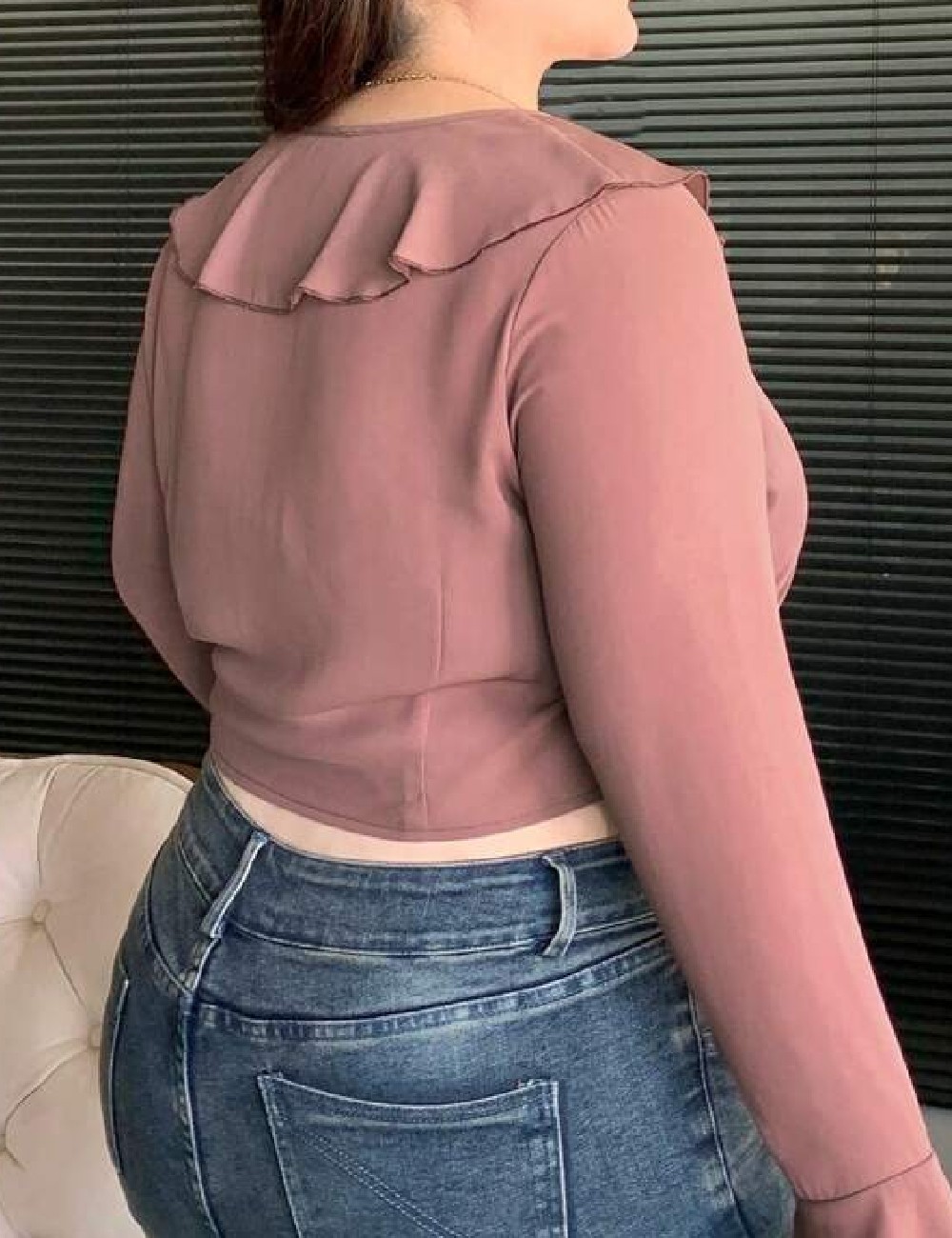 Bluza Dazy Plus Size, roz pudra inchis - 1 | YEO
