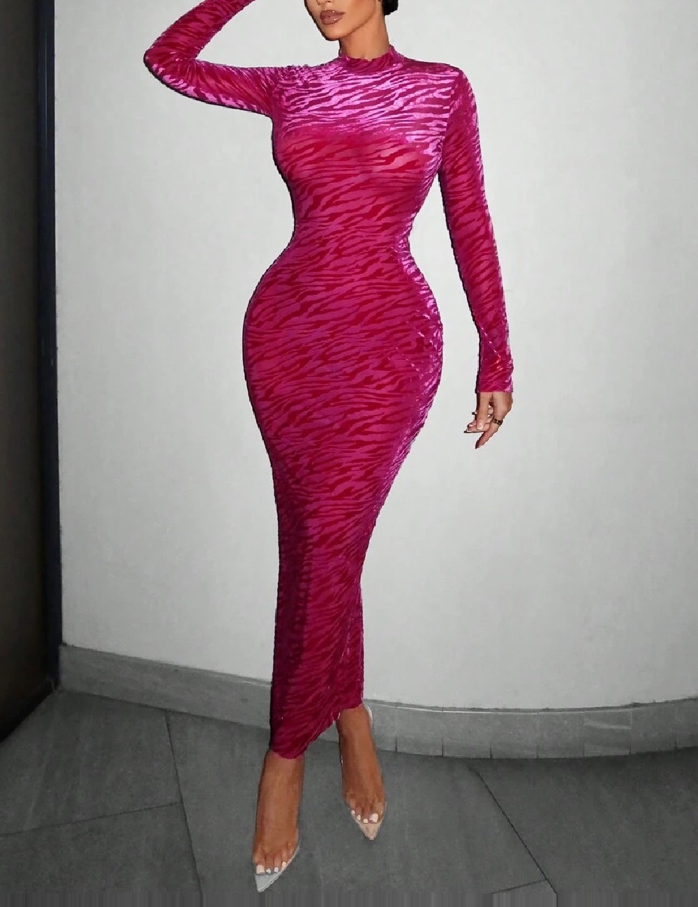 Rochie lunga SHEIN, magenta - 1 | YEO