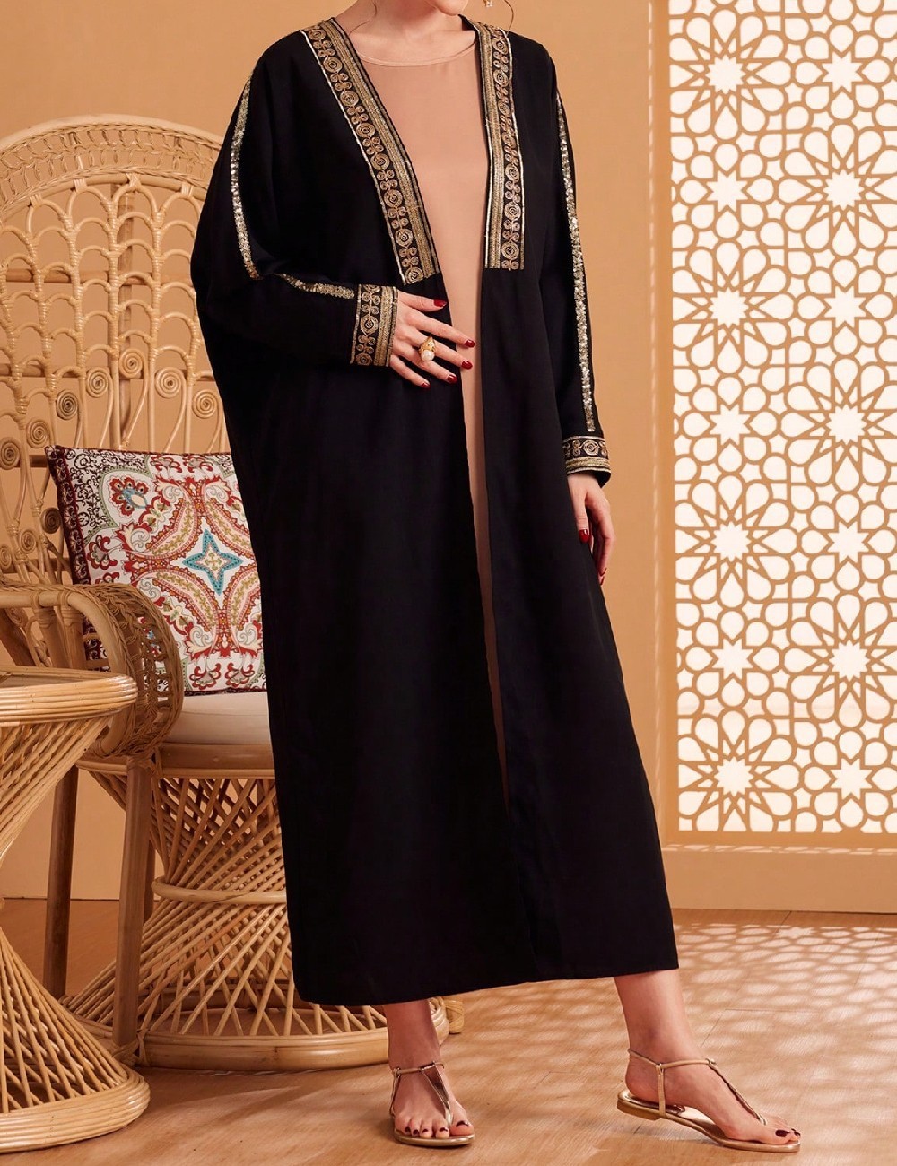 Rochie lunga SHEIN, crem/negru - 1 | YEO